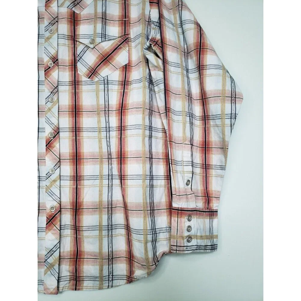 Ariat Womens XL Shirt Long Sleeve Button Front Multicolor Plaid Western Metallic - Picture 3 of 6